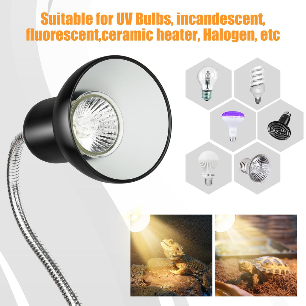 Reptile Heat Lamp UVA/UVB Light with 25W and 50W Bulbs Q3542