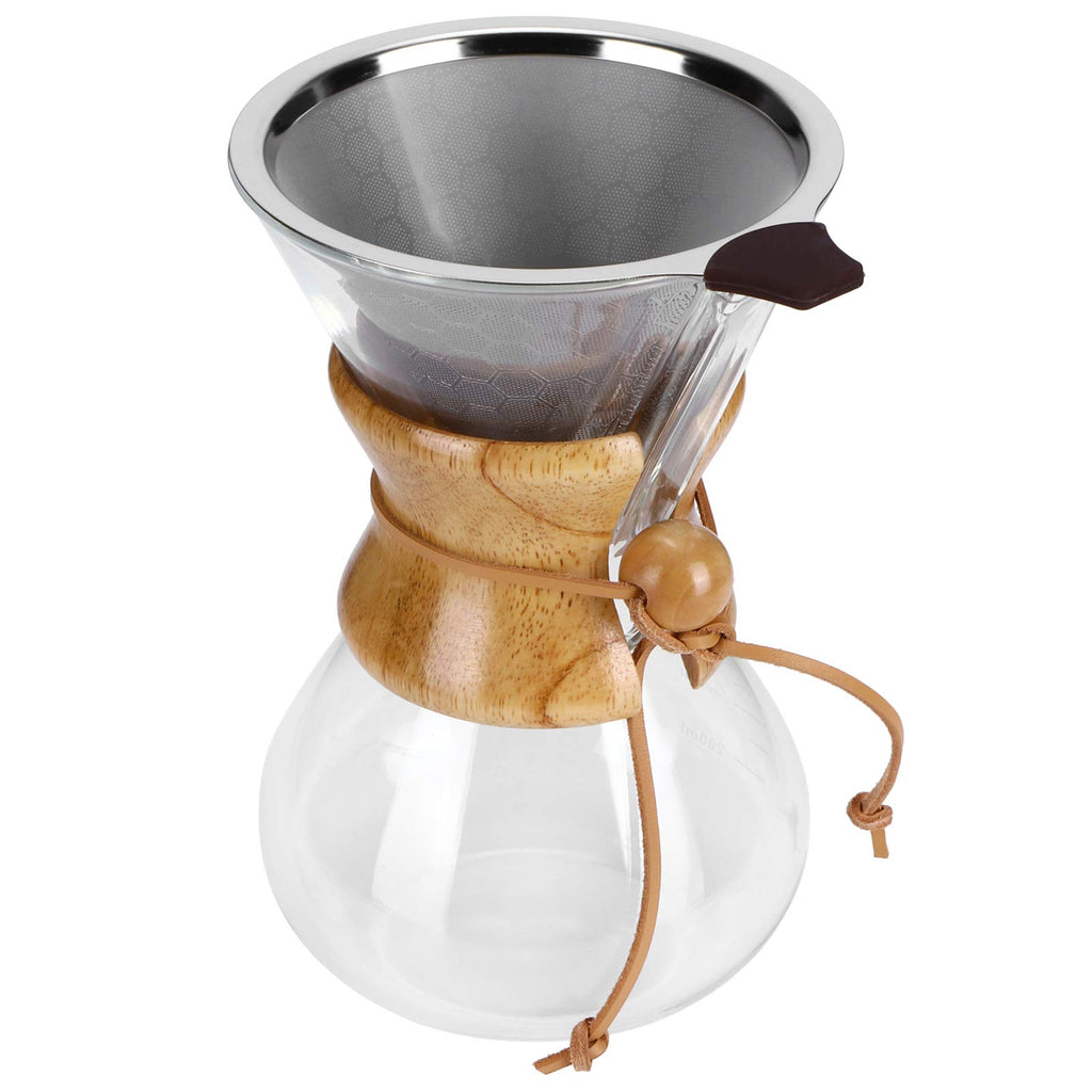 Glass Coffee Maker with Stainless Steel Filter 600ml Y51427