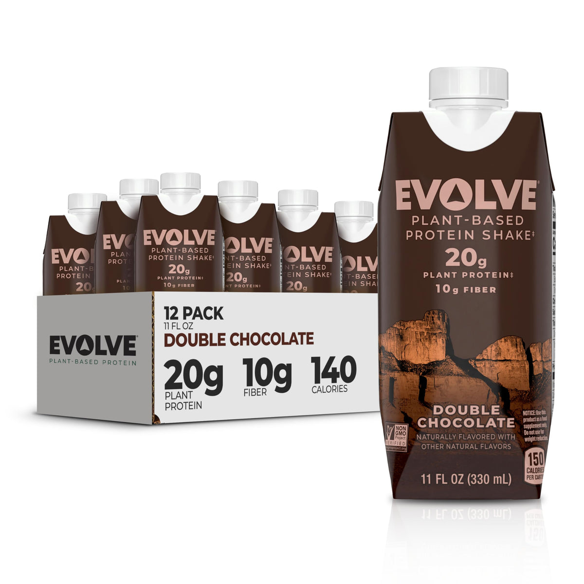 Double Chocolate Vegan Protein Shake 11 Fl Oz Pack of 12 M831