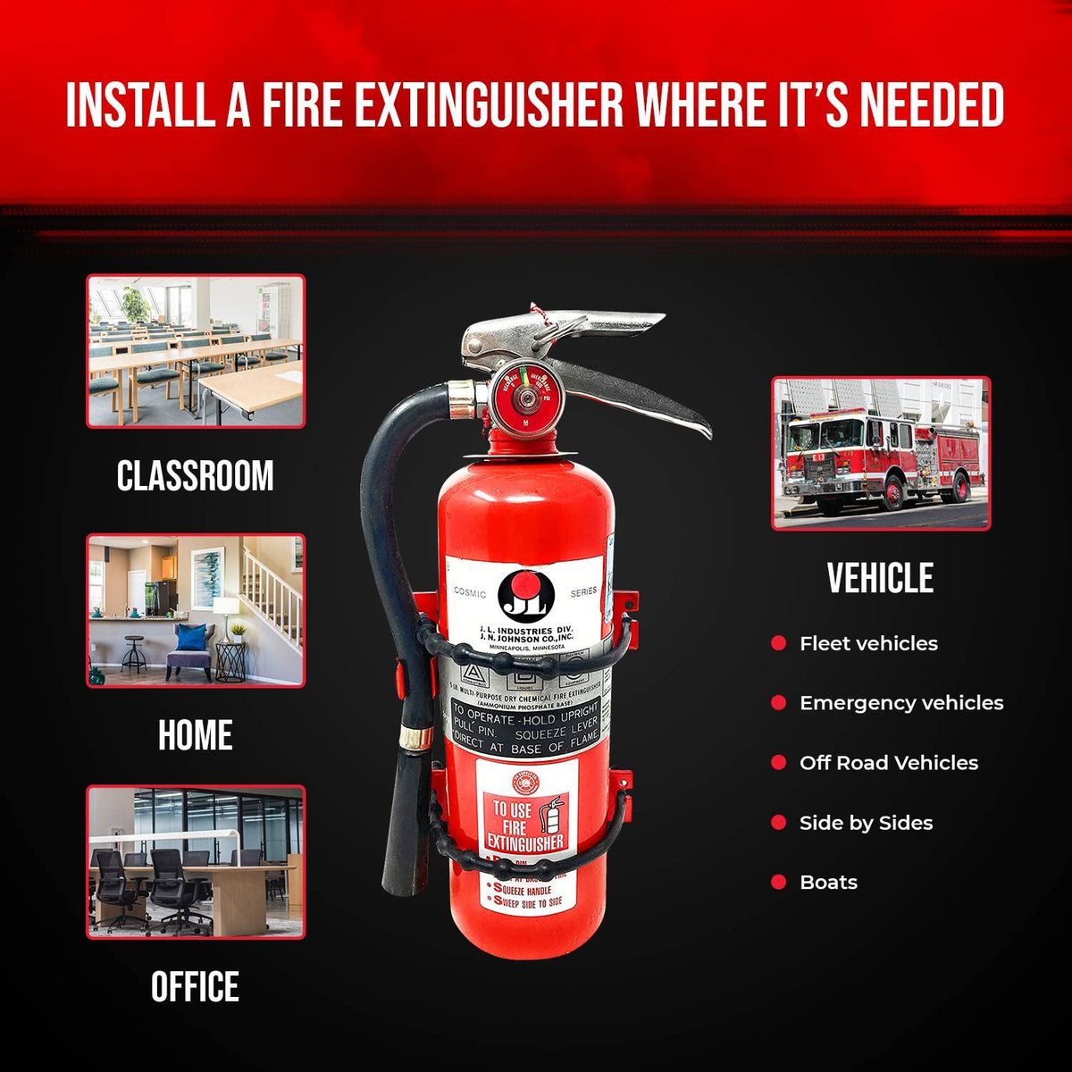 Heavy Duty Wall Mount Fire Extinguisher Bracket for 2.5 lb & 5 lb, Pack of 2 W283264