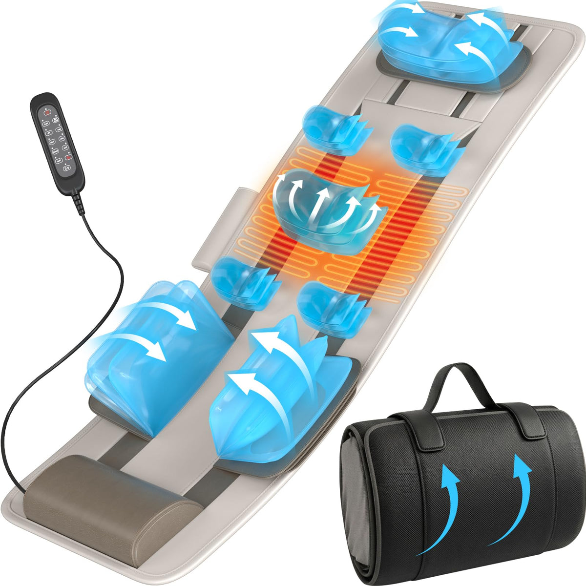 Full Body Massage Mat with Heat, Foldable Q266