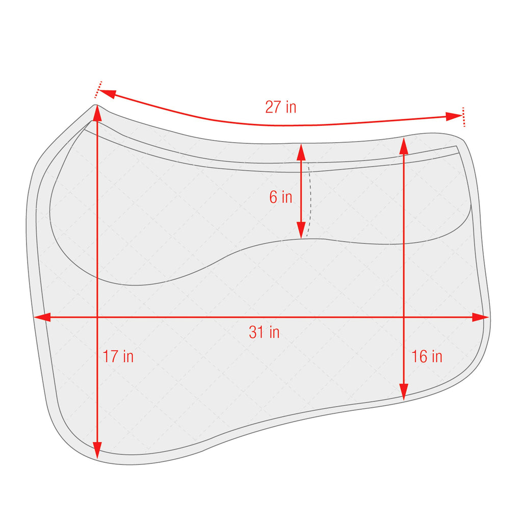 Thermoregulating Western Saddle Pad with Memory Foam Shims Z668