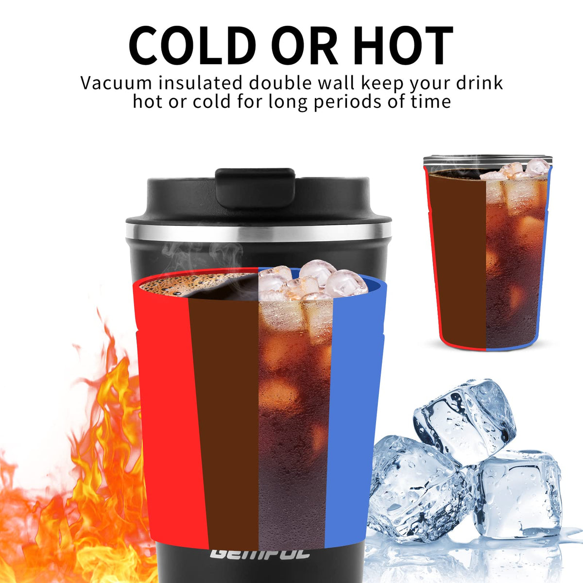 13oz Insulated Stainless Steel Travel Coffee Mugs Set (2 Pack) C74906