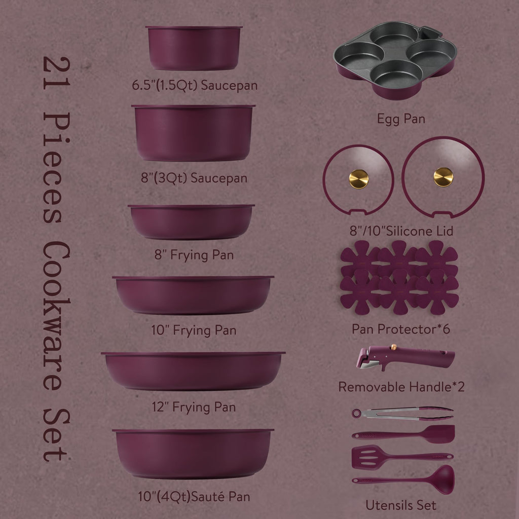 21 Pc Non Stick Cookware Set S882