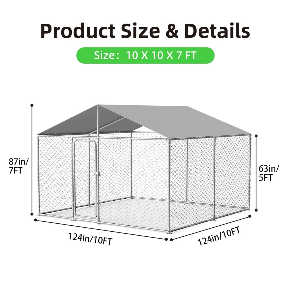10'x10' Heavy Duty Outdoor Dog Kennel W6166
