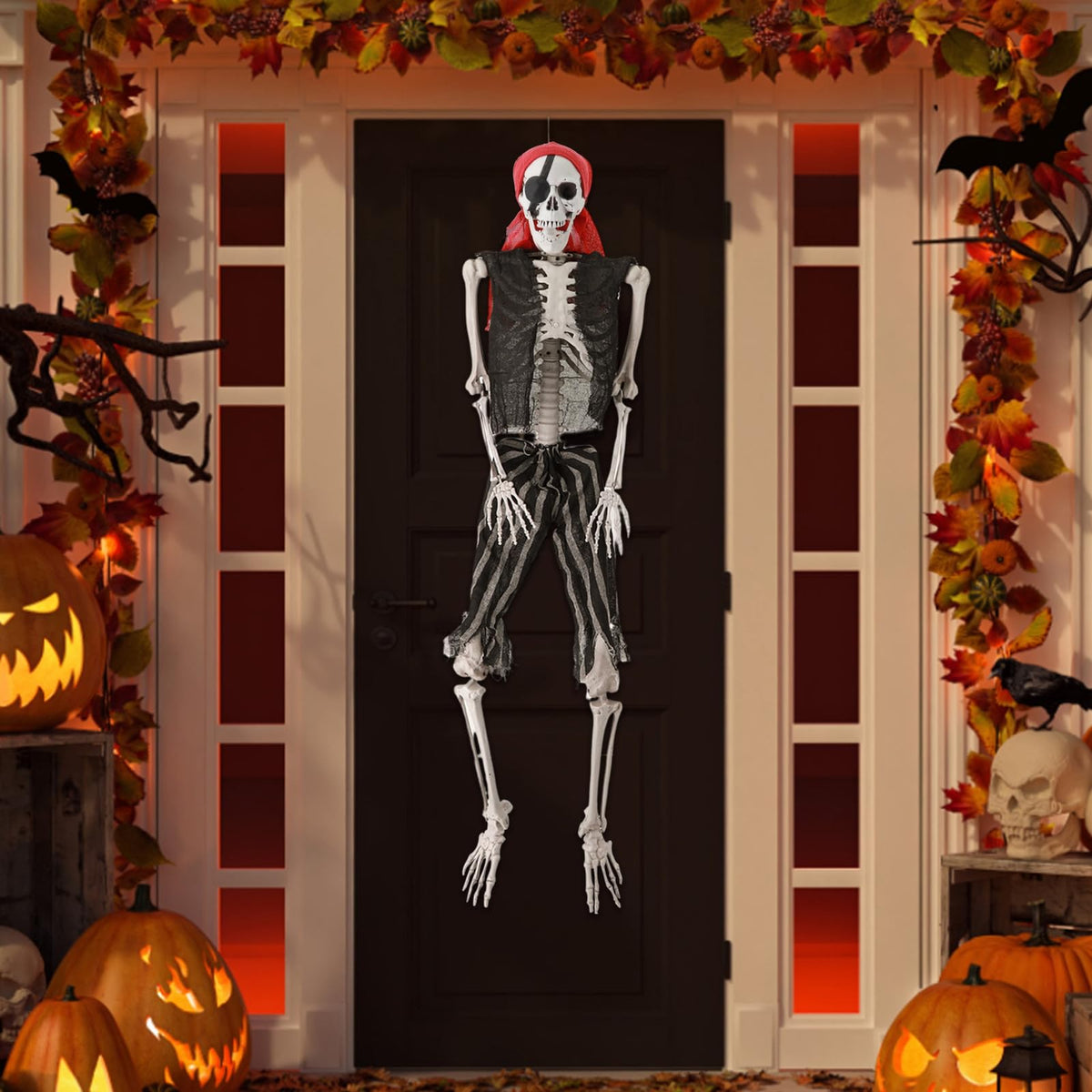 5.4Ft Posable Halloween Skeleton with Movable Joints S976091