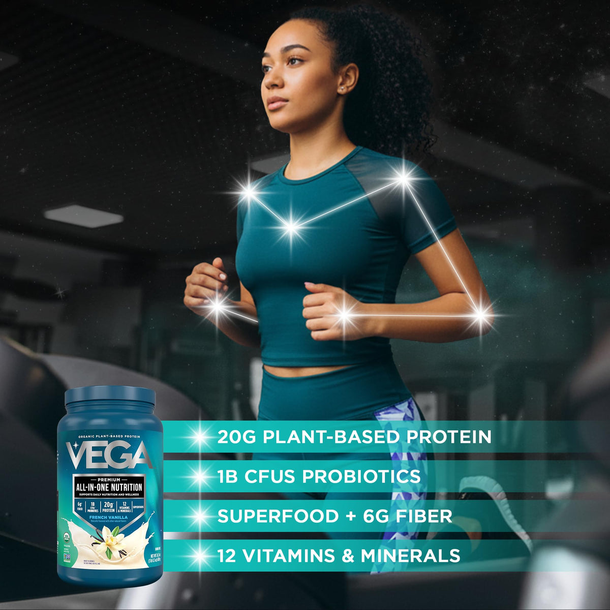 Organic Vegan Protein Powder French Vanilla 1.5 lbs V814