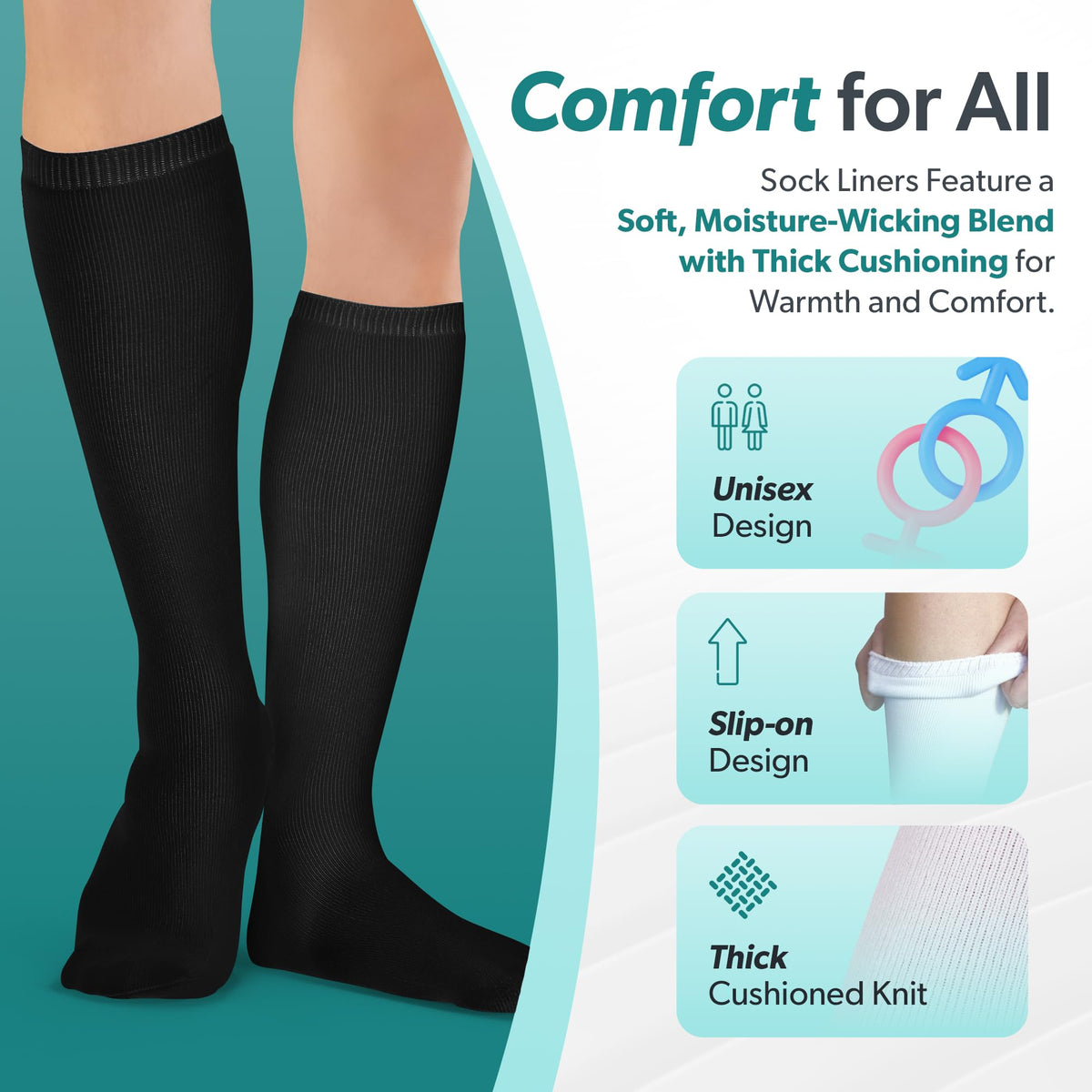 1 Pair White Tube Sock Liners G53896