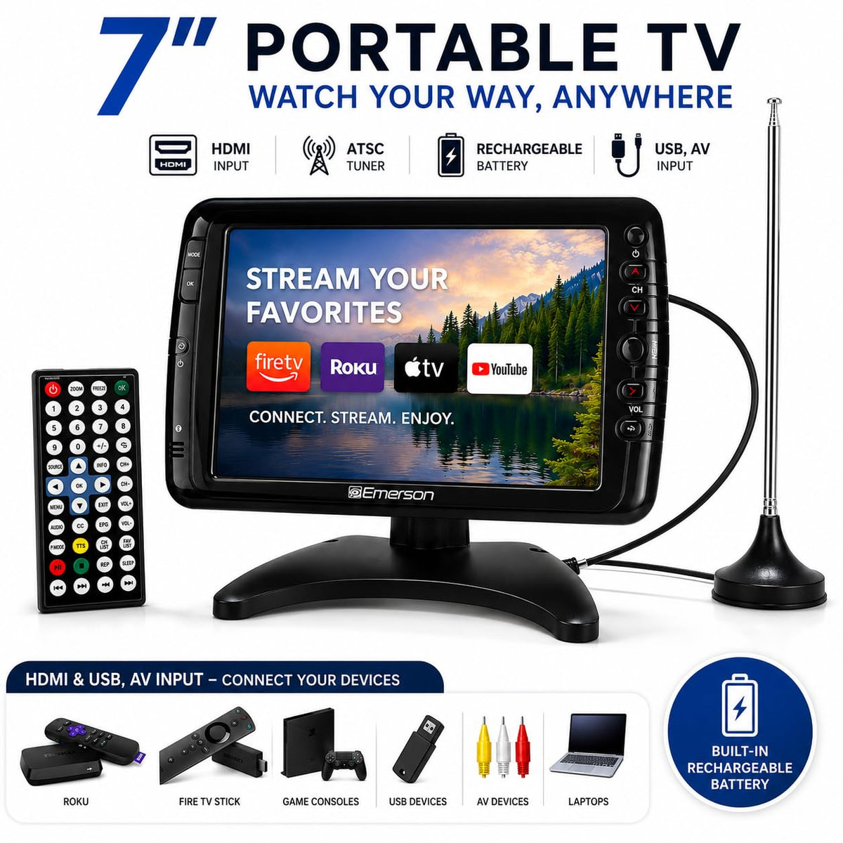 Portable TV with Antenna E78110