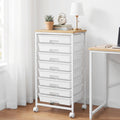 8 Drawer Rolling Storage Cart with Wooden Tabletop V863765