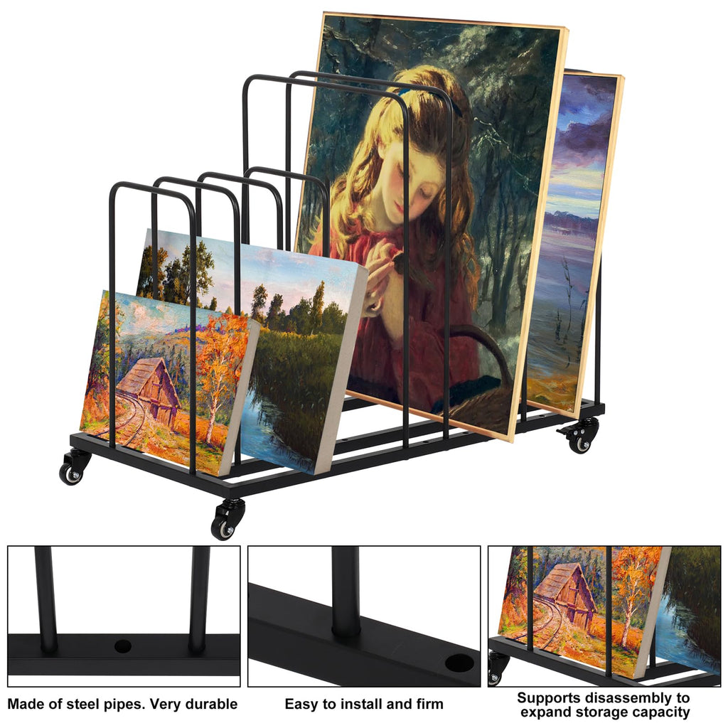 Art Canvas Storage Rack with Wheels D468678