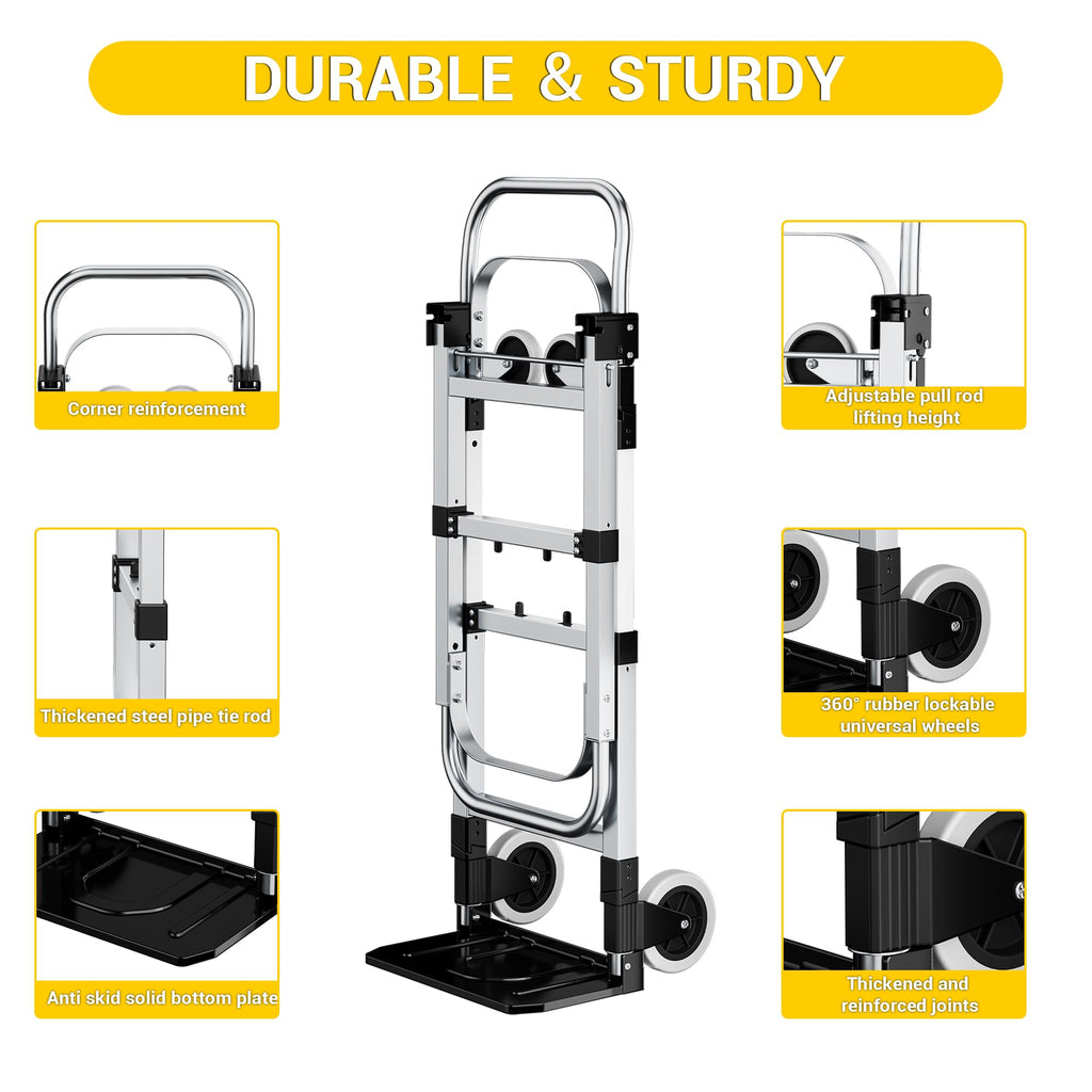 3 in 1 Folding Hand Truck 600lbs Capacity Heavy Duty Z914138