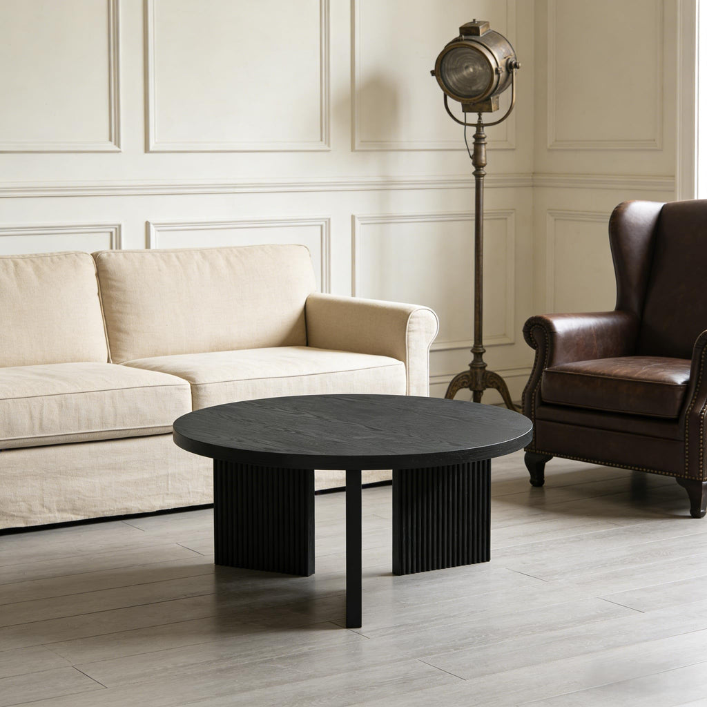 35" Wooden Round Coffee Table W2594