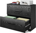 Black 2 Drawer Lateral File Cabinet with Lock P5641