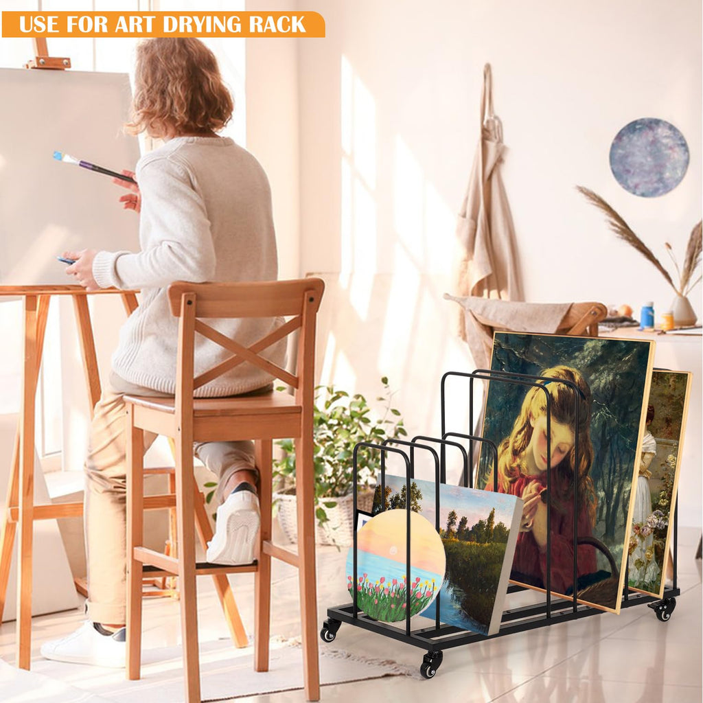 Art Canvas Storage Rack with Wheels D468678