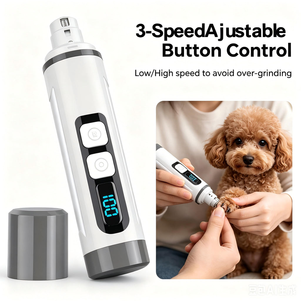 3-Speed Dog & Cat Nail Grinder with LED Light D538