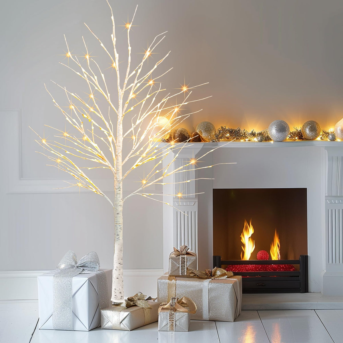 6 FT Pre-lit Artificial Christmas Tree Warm White S4890