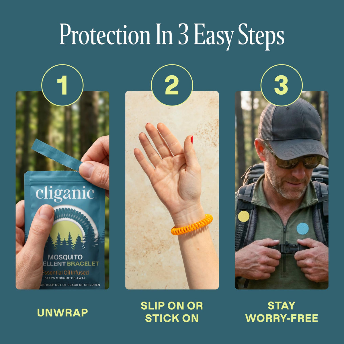 Mosquito Repellent Bracelets & Stickers, 40 Bands & 60 Patches N712