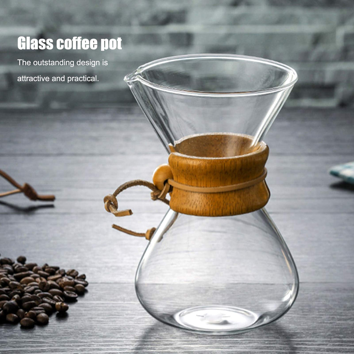 Glass Coffee Maker with Stainless Steel Filter 600ml Y51427