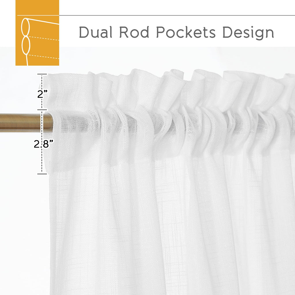 White Sheer Curtains 90 inches Long T821273