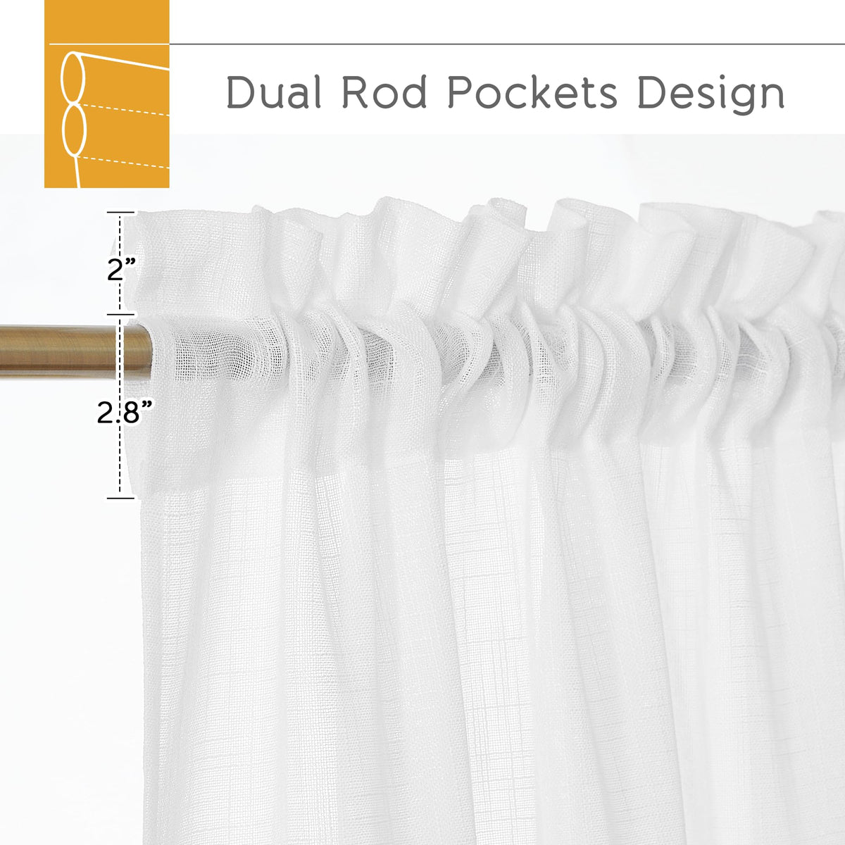 White Sheer Curtains 90 inches Long T821273