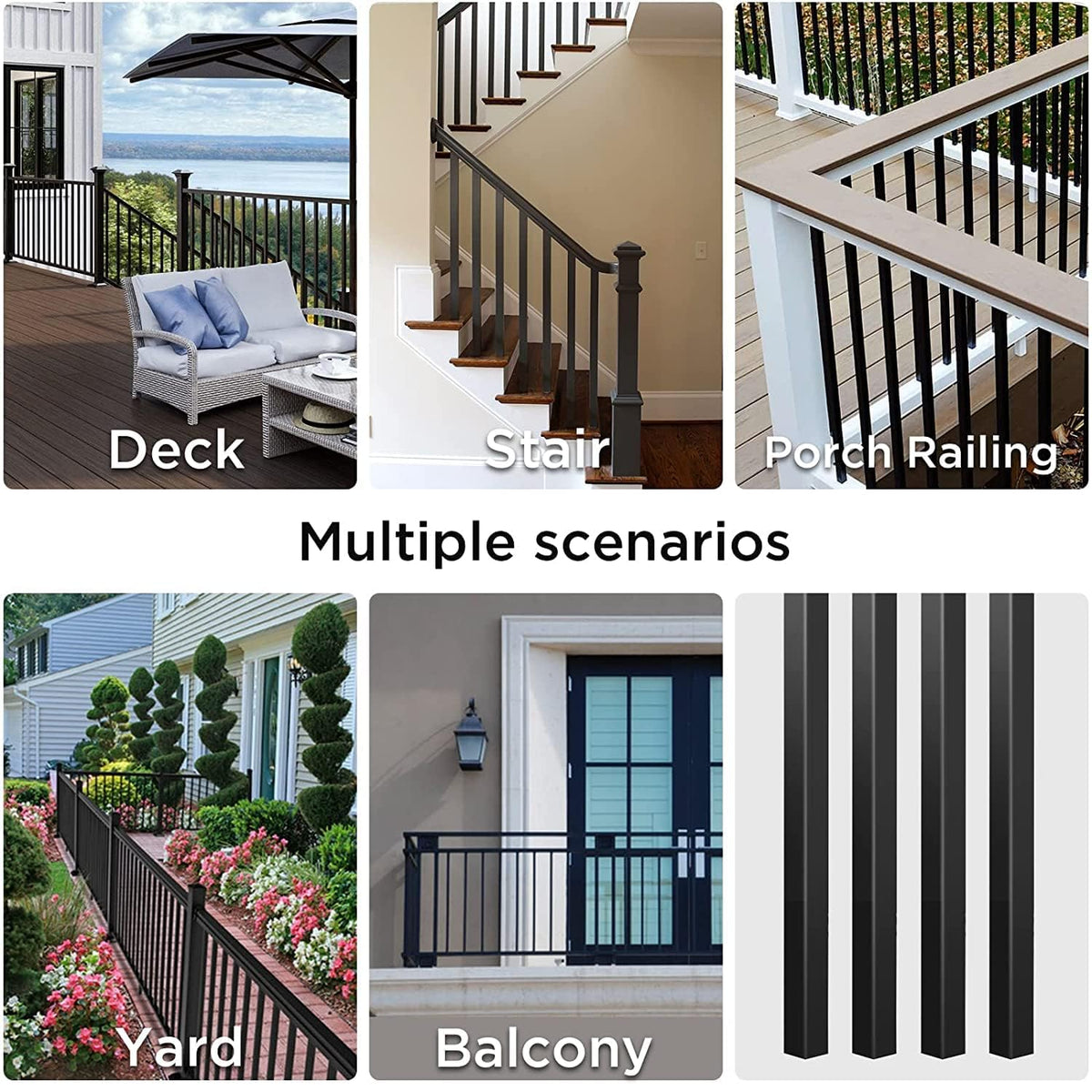 101 Pack 32" Black Metal Balusters Z69920