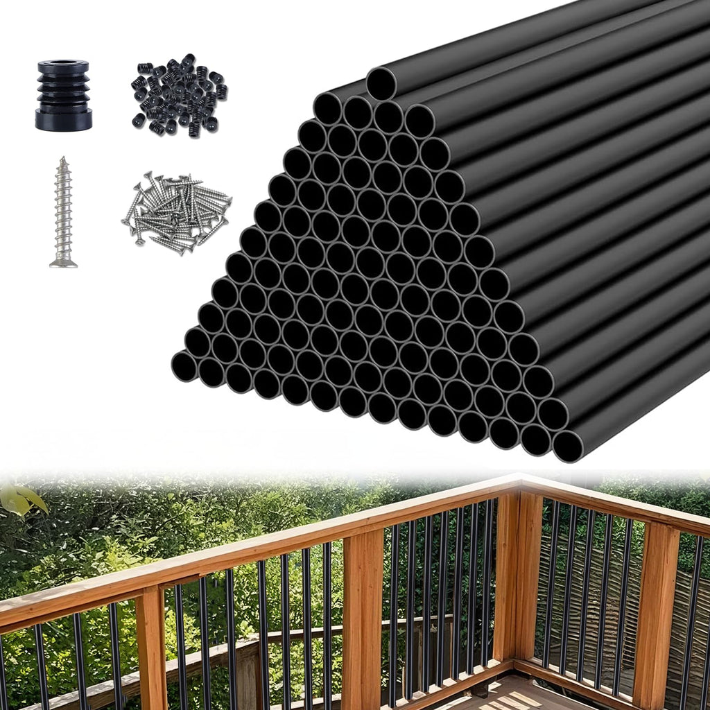 Black Aluminum Deck Balusters 32in x 3/4in 100 Pack I44307