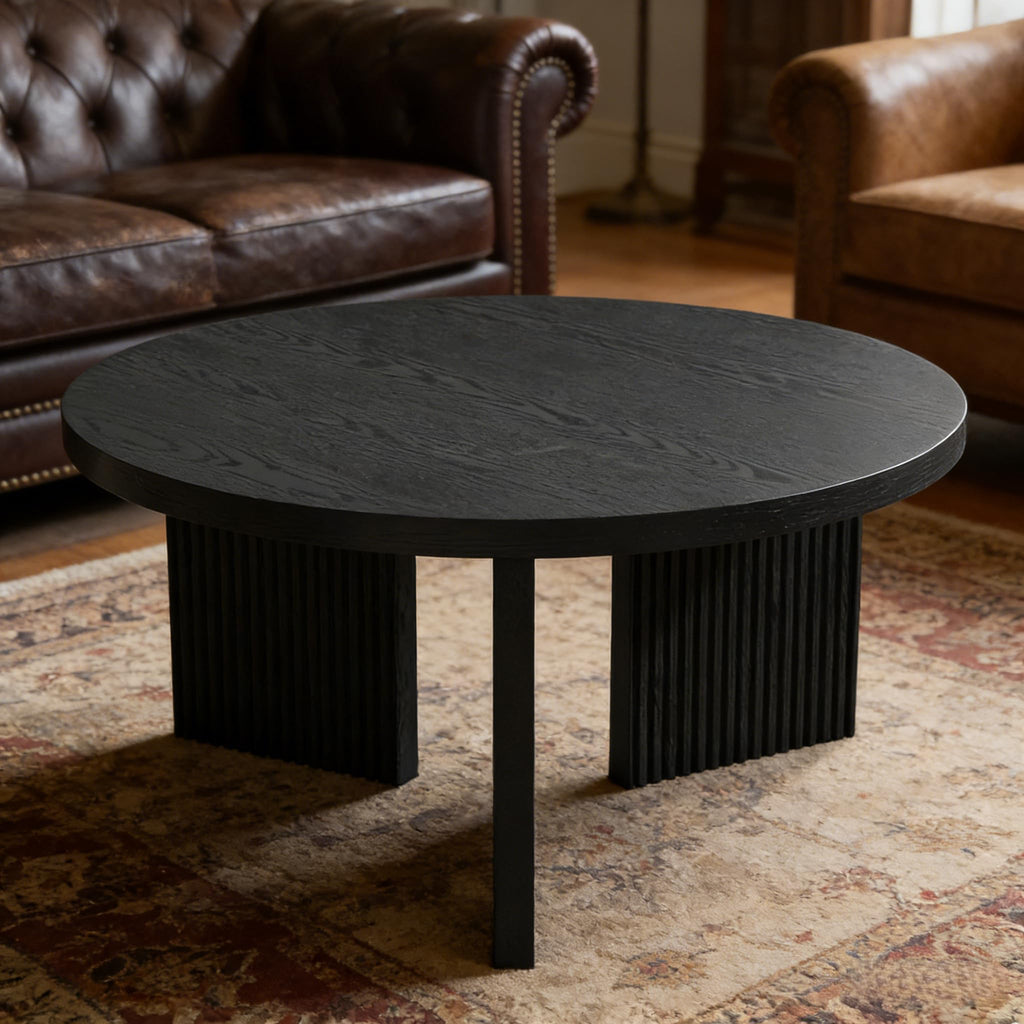 35" Wooden Round Coffee Table W2594