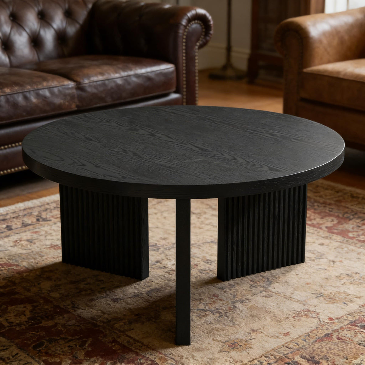 35" Wooden Round Coffee Table W2594