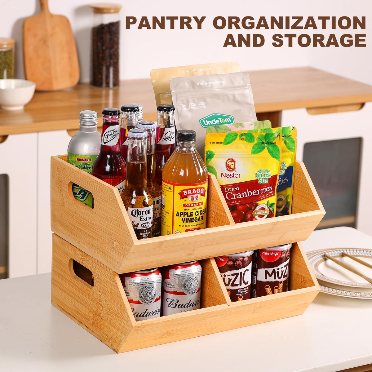 2 Set Bamboo Storage Bins U19225