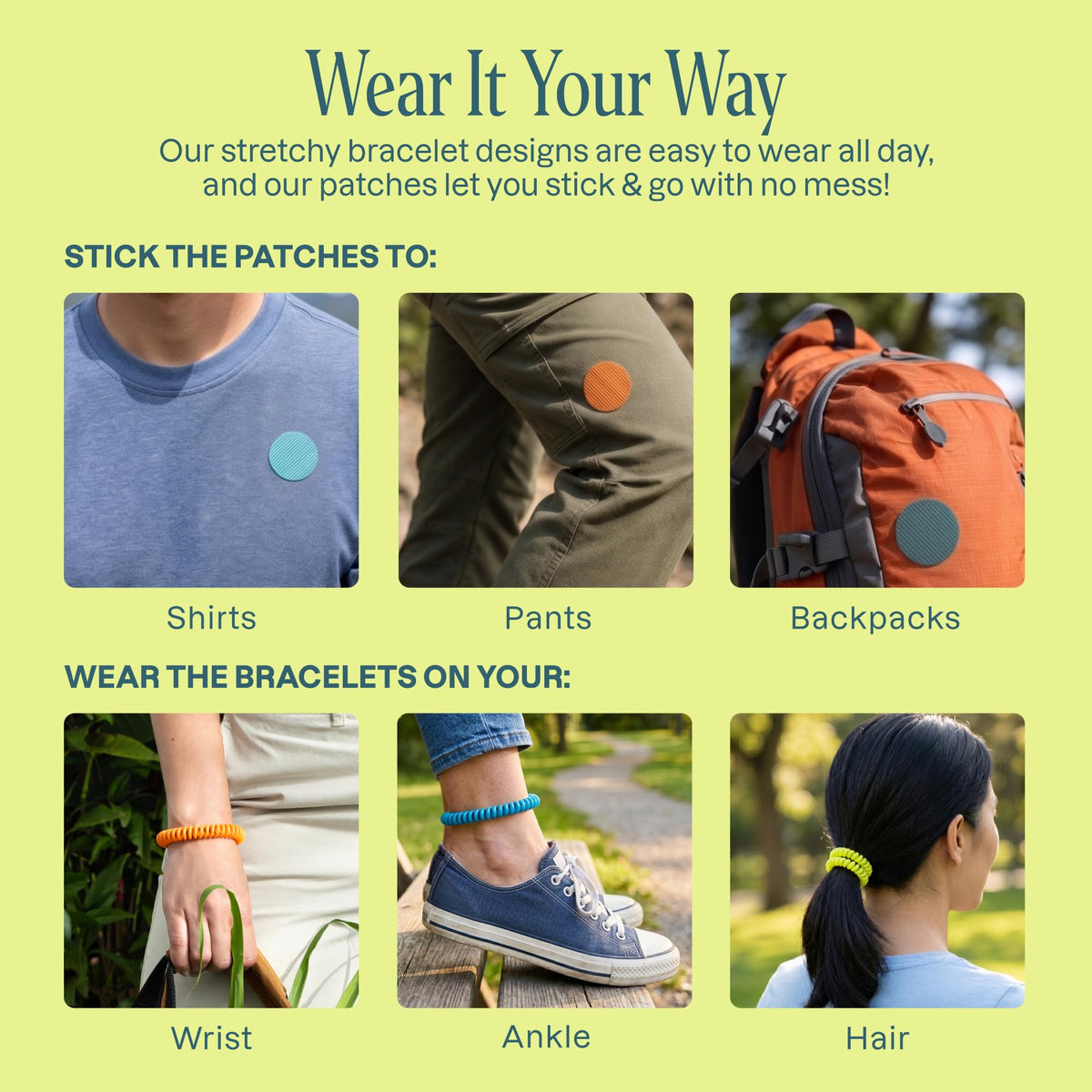 Mosquito Repellent Bracelets & Stickers, 40 Bands & 60 Patches N712
