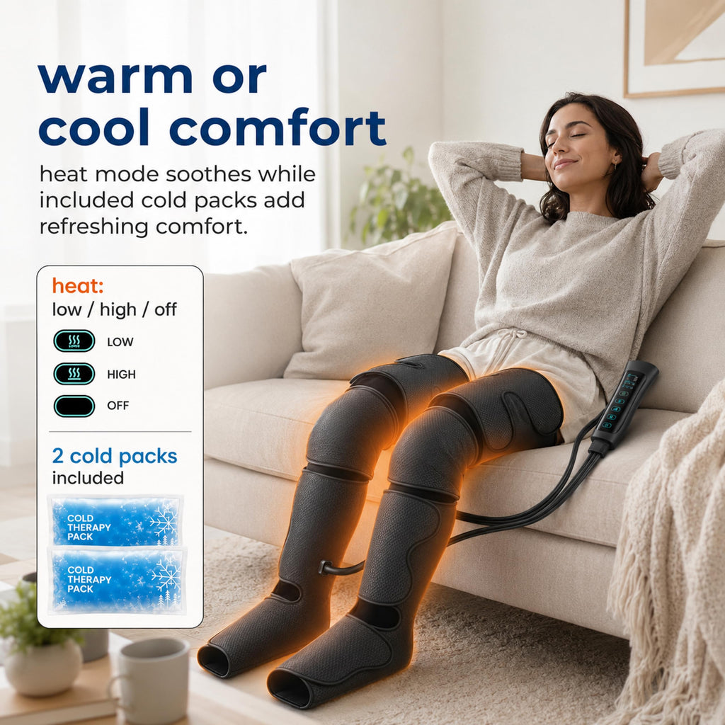 Air Compression Leg Massager with Heat and Ice Pack A1095