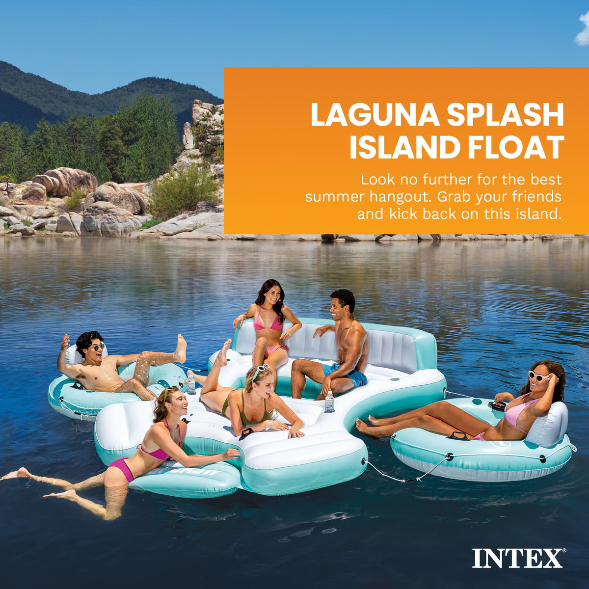 Inflatable Pool Island Raft V61058