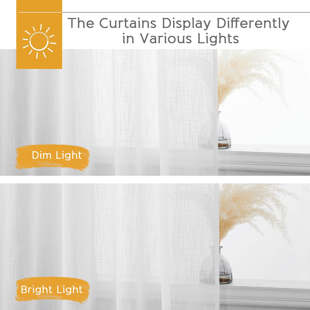 White Sheer Curtains 90 inches Long T821273