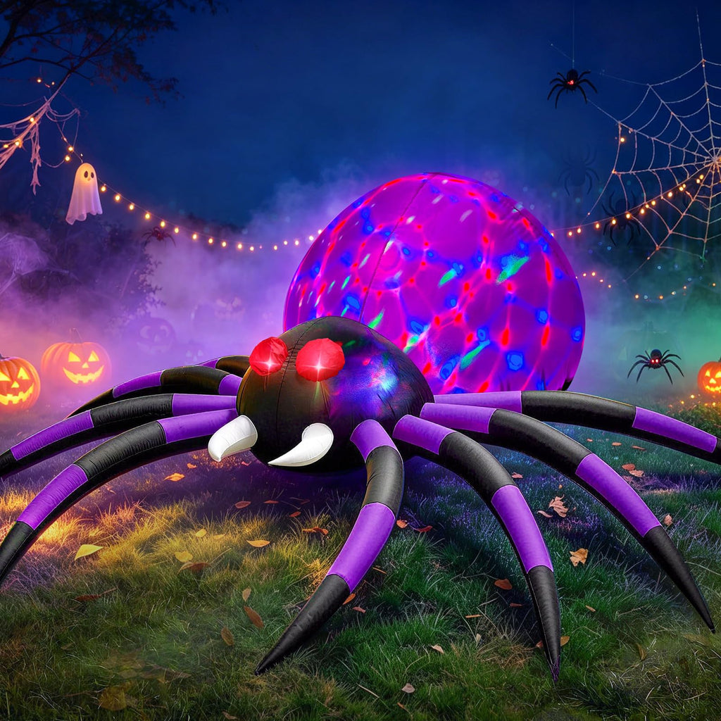 6 FT Inflatable Spider Outdoor Decoration with LED Lights J38514