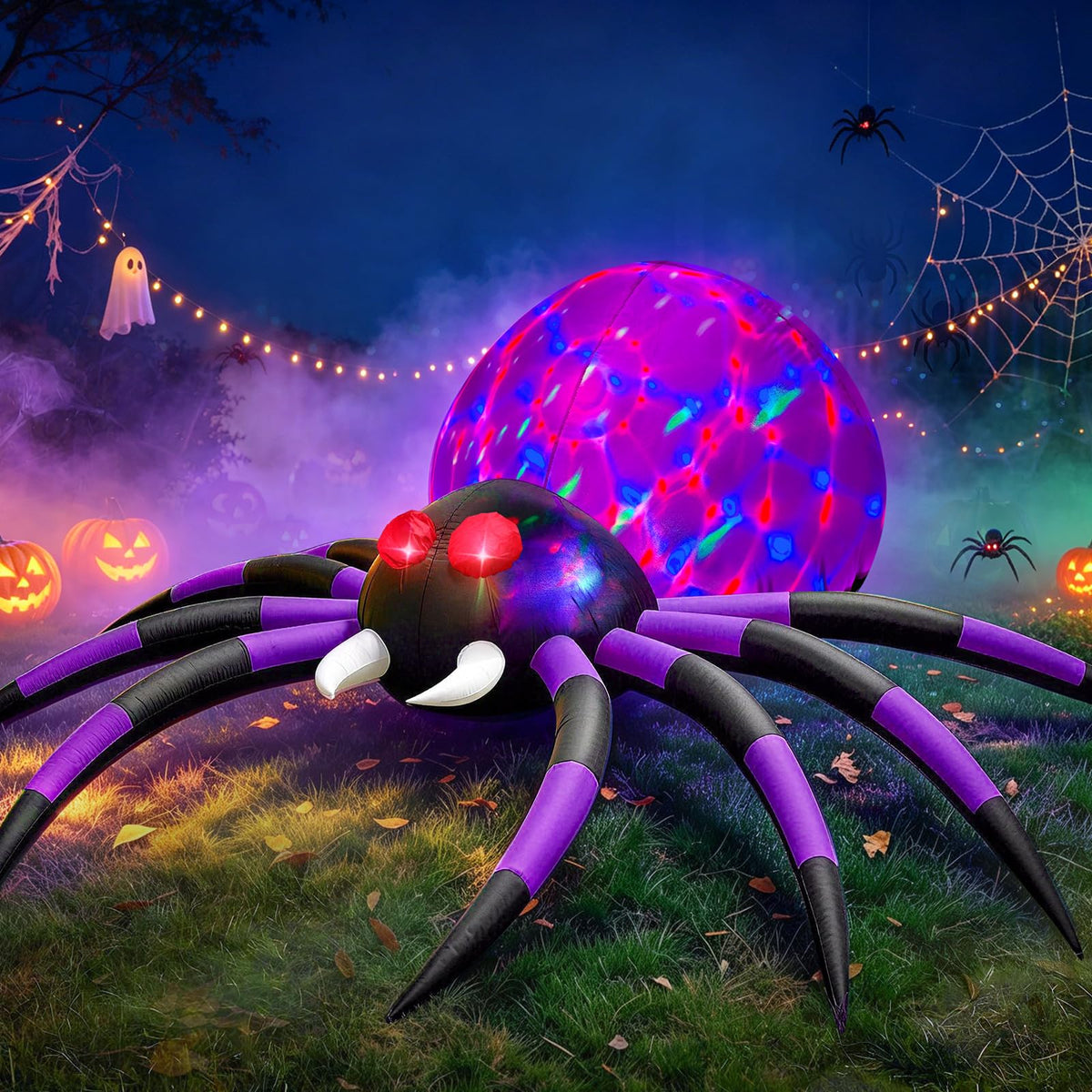 6 FT Inflatable Spider Outdoor Decoration with LED Lights J38514