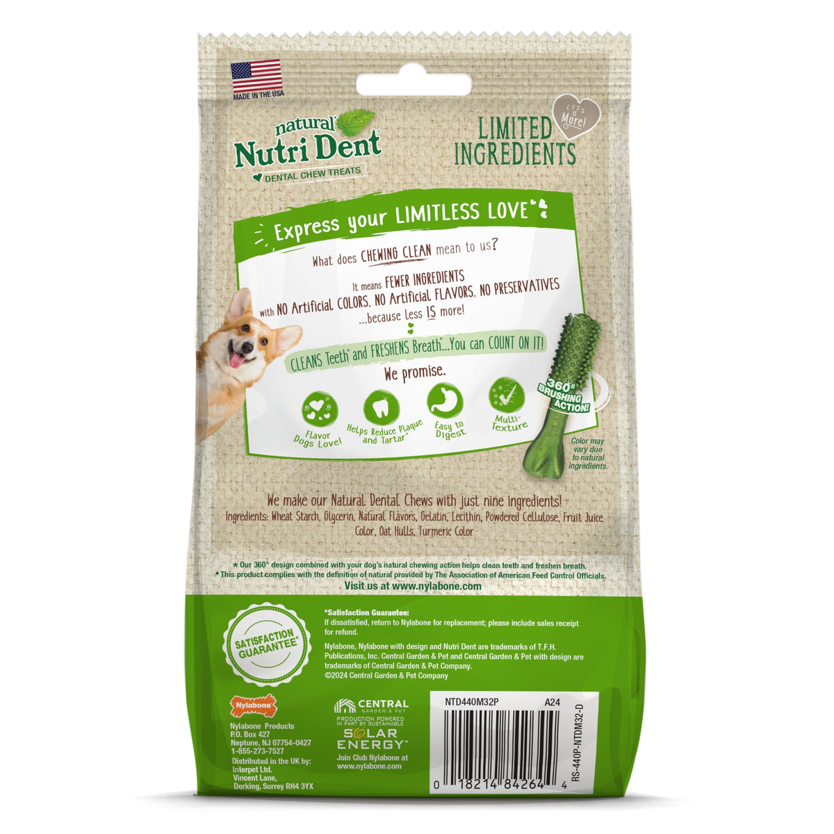 Natural Dog Dental Chews Mini 32 Count I63872
