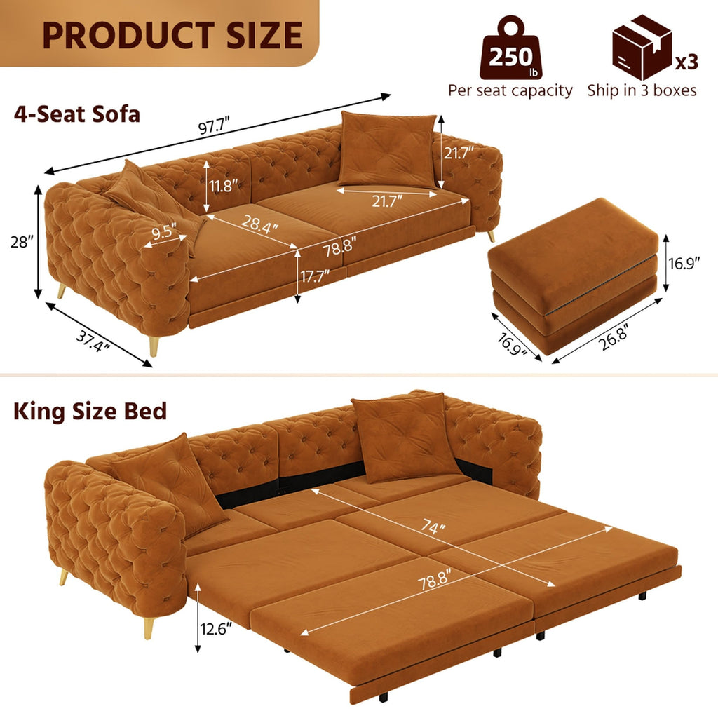 King Size 3 in 1 Pull Out Sofa Bed X94971