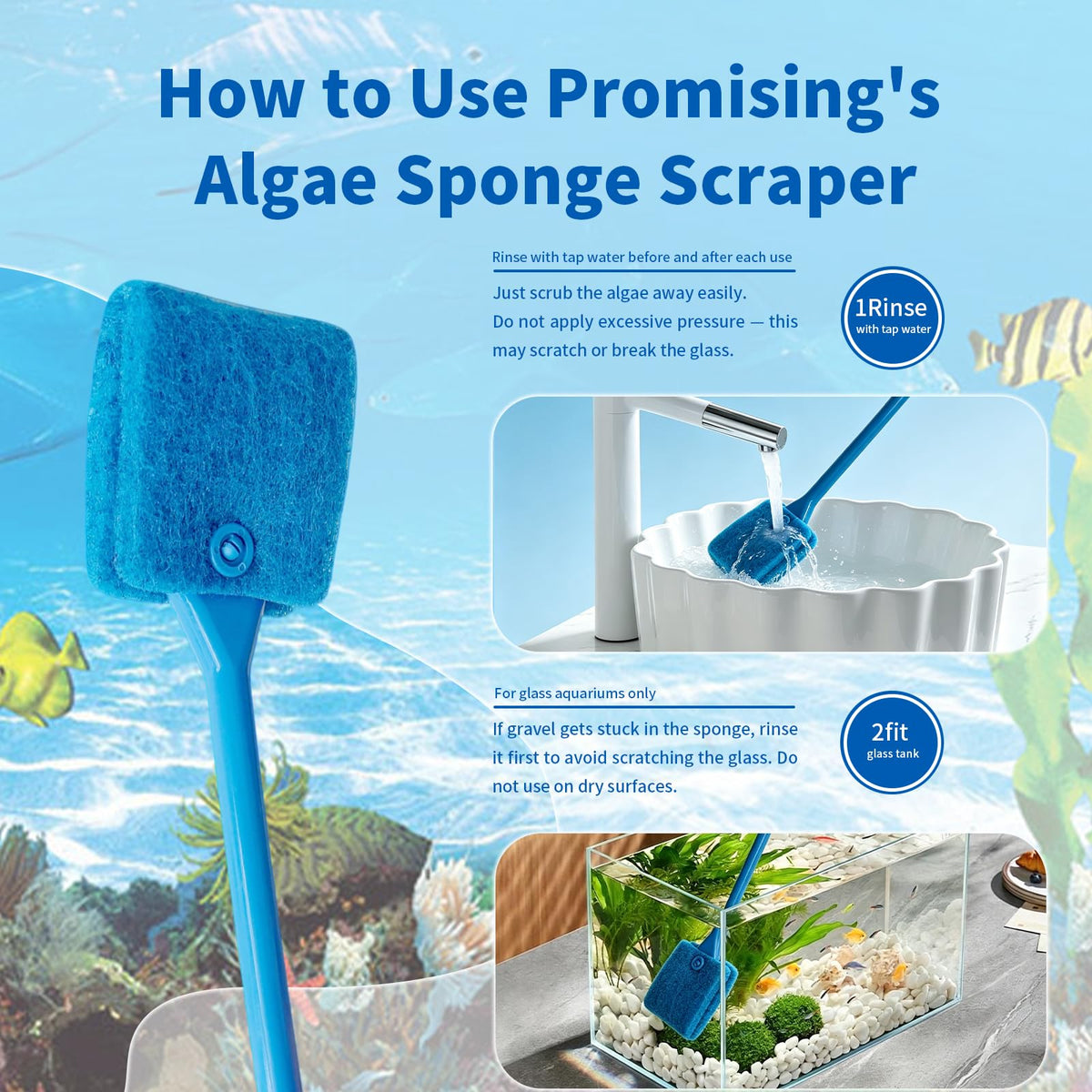 Double Sided Aquarium Cleaning Brush O6779