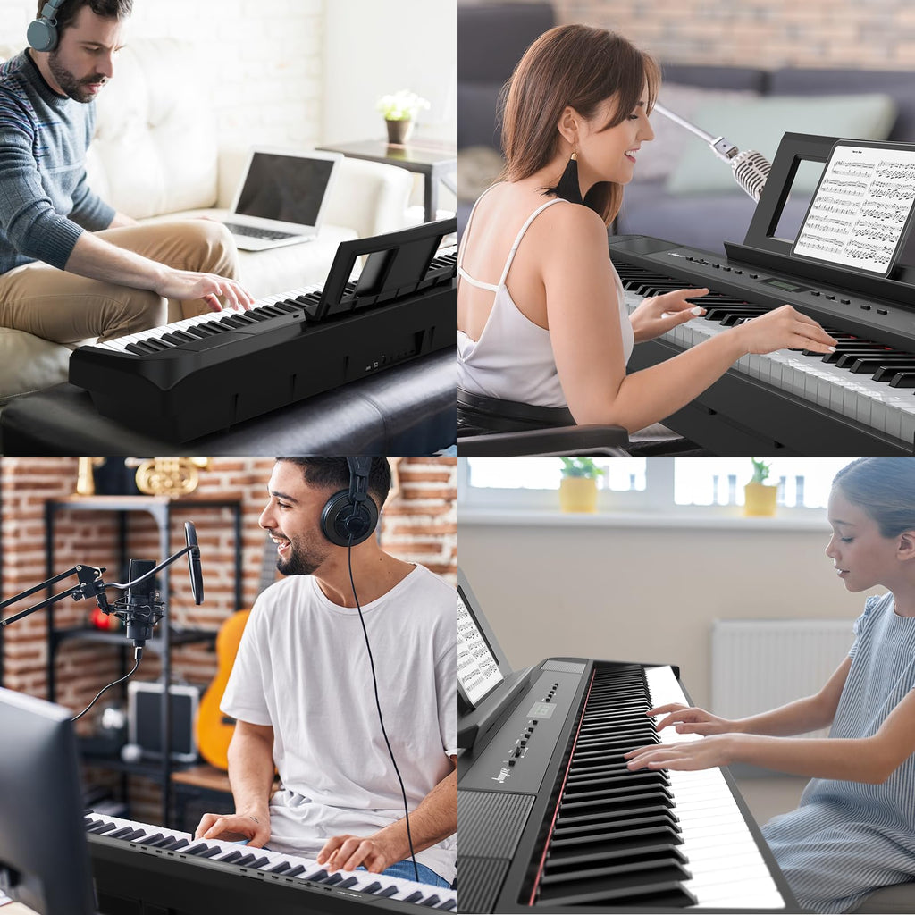 88 Keys Weighted Hammer Portable Electric Keyboard Piano with Stand F9437