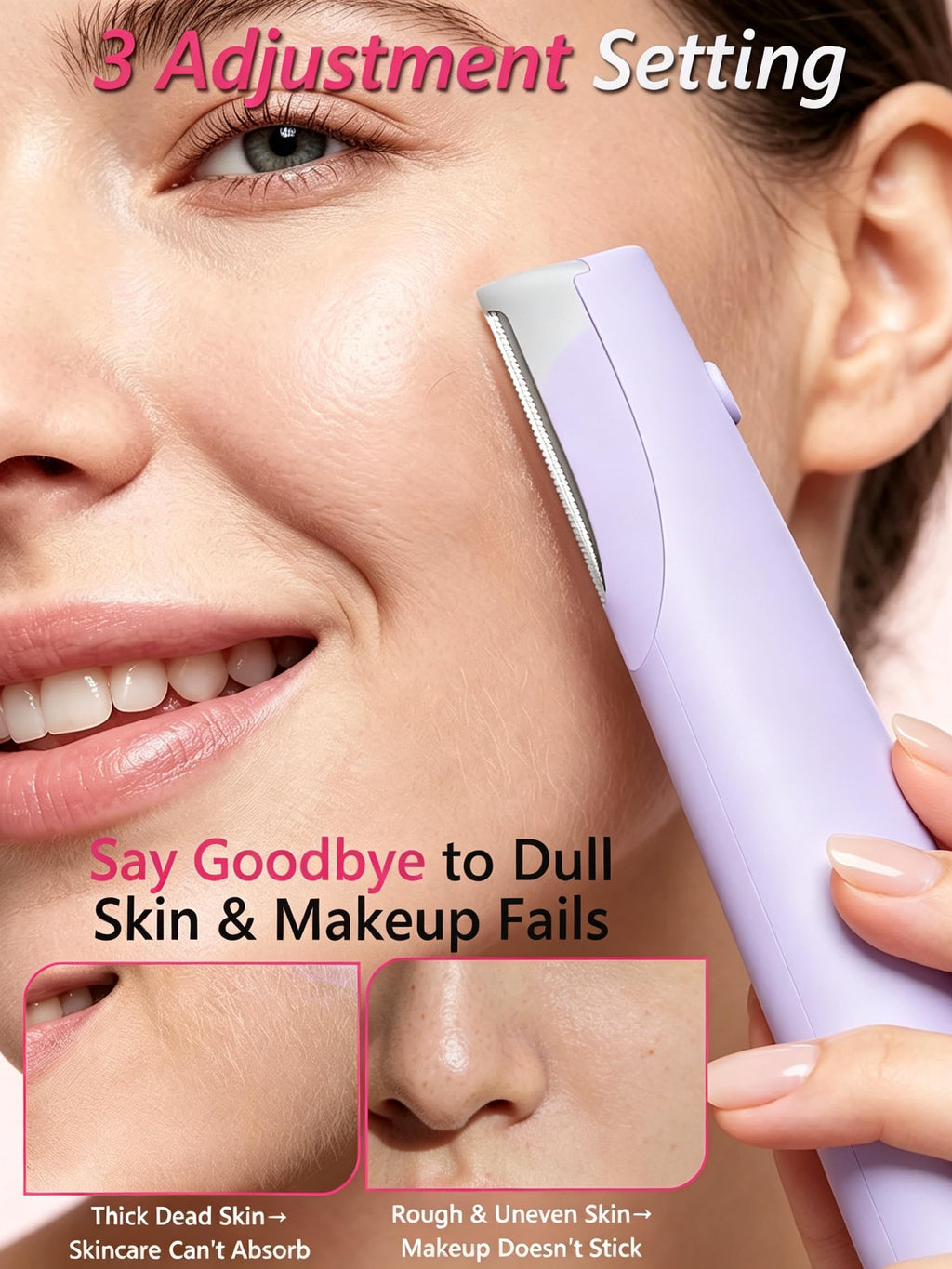 Sonic Facial Hair Remover with LED Light, 4 Replacement Blades D973719