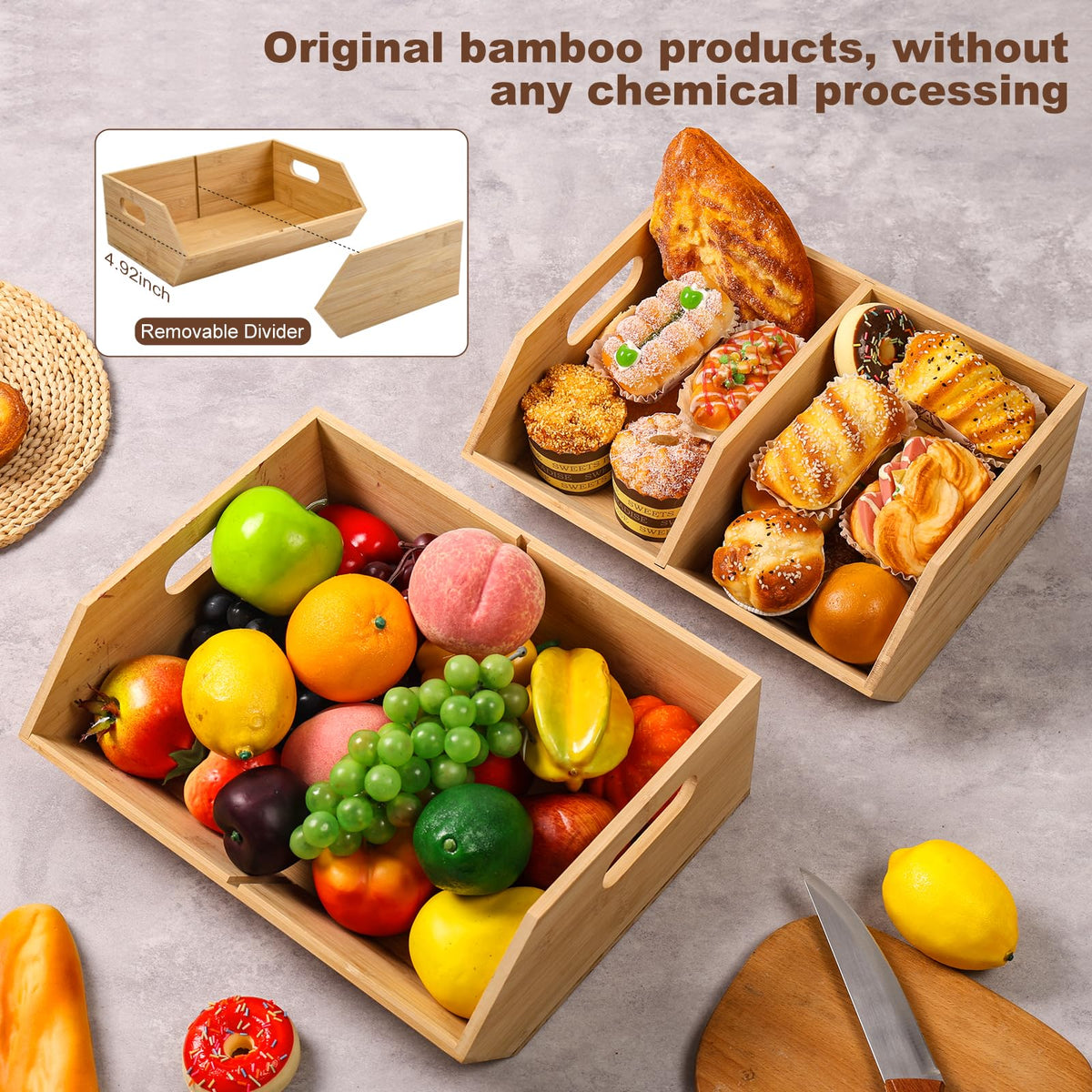 2 Set Bamboo Storage Bins U19225