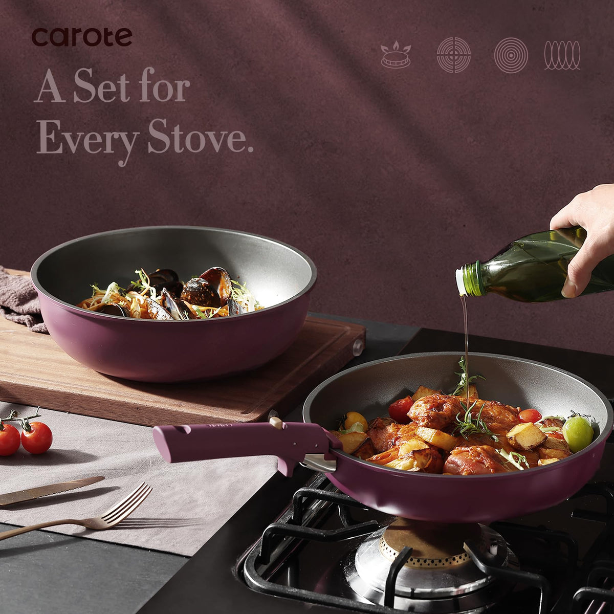 21 Pc Non Stick Cookware Set S882