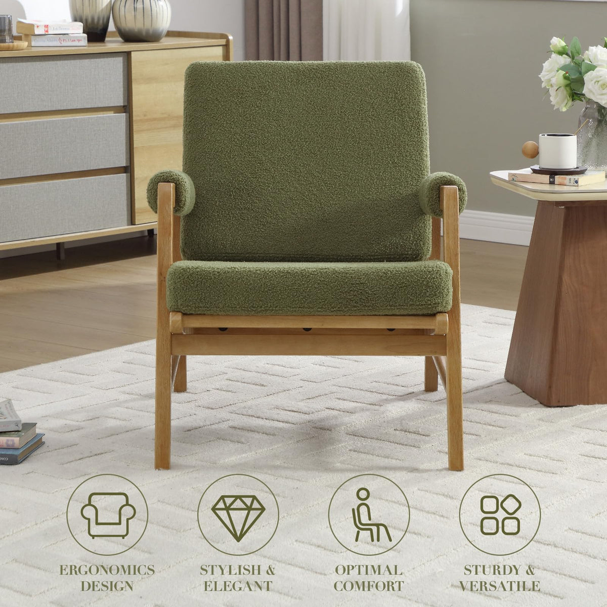 Boucle Upholstered Accent Chair Set of 2 K4099