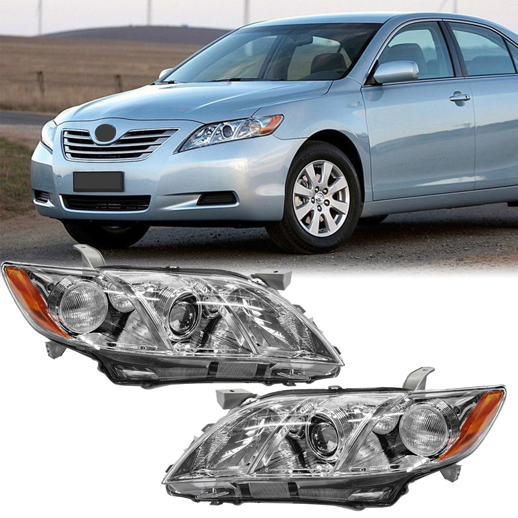 Chrome Clear Lens Projector Headlight Replacement Kit Pair of LH+RH J966