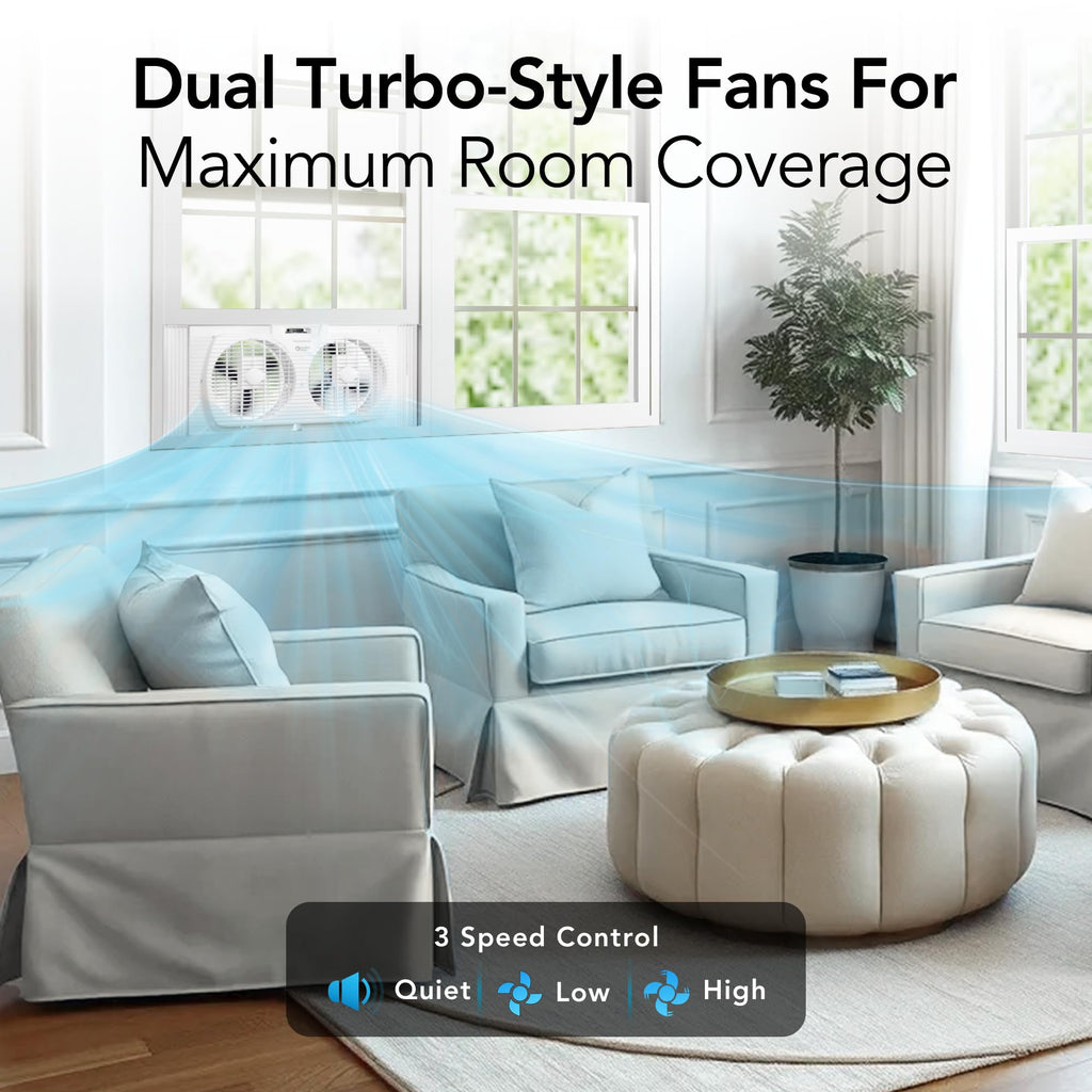 Reversible Twin Window Fan with 3-Speeds C861