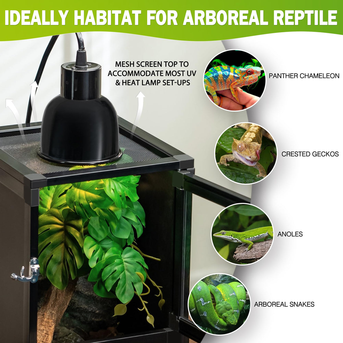 18"x18"x36" Aluminum Reptile Enclosure with Screen & Acrylic Doors B239887