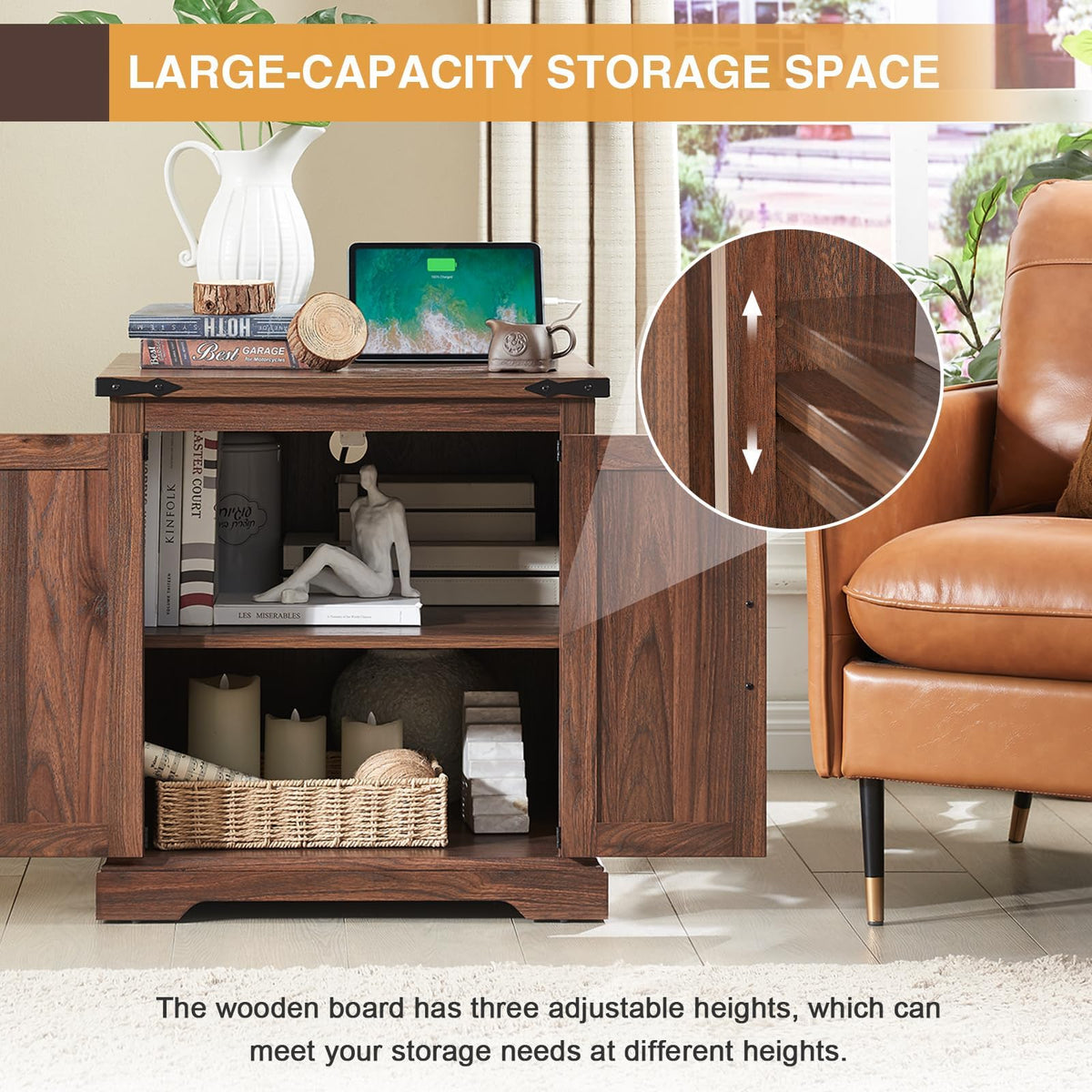 24" End Table Set of 2 with Charging Station F7980