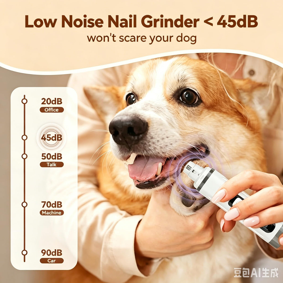 3-Speed Dog & Cat Nail Grinder with LED Light D538
