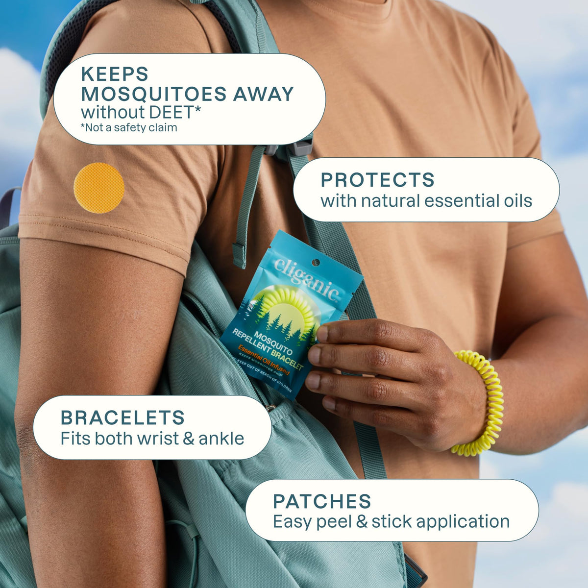 Mosquito Repellent Bracelets & Stickers, 40 Bands & 60 Patches N712